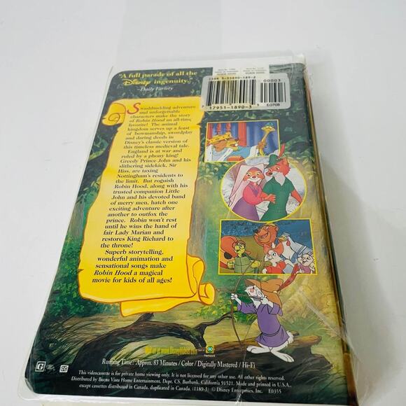 Vintage Disney’s Robin Hood (VHS, 1991) - Picture 2 of 2
